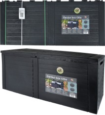 Cutie depozitare gradina 460L, capac rabatabil, plastic reciclabil, antracit foto