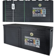 Cutie depozitare gradina 460L, capac rabatabil, plastic reciclabil, antracit