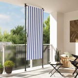 VidaXL Jaluzea rulou de exterior albastru/alb 100x270 cm țesătură/oțel