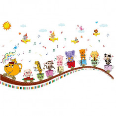 Sticker decorativ, Trenulet cu animale, 130 cm, 800STK