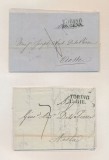 Italy - Postal History Rare 2 x Stampless Cover + Content Torino DG.017