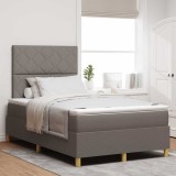 VidaXL Pat cu arcuri cu headboard Gri taupe 120 x 190 cm țesătură 3339683