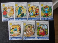 GUINEEEA ECUATORIALA-CRACIUN 1974-SERIE COMPLETA SI 2 BLOCURI -STAMPILATE foto