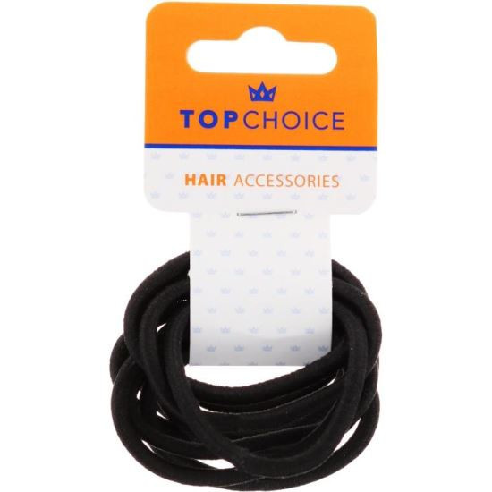 Set 10 elastice de par &amp;quot;Elegant Black, Top Choice TC66214