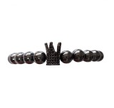 Cumpara ieftin Bratara cu pietre naturale, Onix, Black Crown, A4B139-1