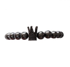 Bratara cu pietre naturale, Onix, Black Crown, A4B139-1
