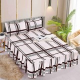 Cumpara ieftin Cearceaf De Pat Cu Volane si 2 Fete De Perna Bumbac Finet - JOJ73