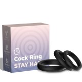 Armony For Him-Triplu Inel din Silicon Negru