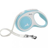 Flexi New Comfort, S Tape, lesa retractabila, 5m, albastru deschis