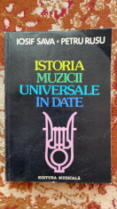 ISTORIA MUZICII UNIVERSALE IN DATE.1983AUTORI IOSIF SAVA,PETRU RUSU foto