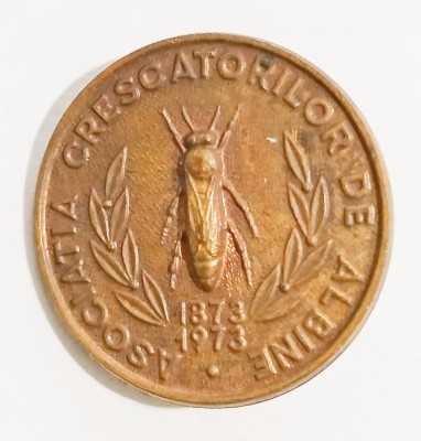 INSIGNA ASOCIATIA CRESCATORILOR DE ALBINE 1873 1973 APICULTORILOR APICULTURA AGRICULTURA ALBINE ALBINA ( CITITI DESCRIEREA ) foto