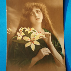 Carte Postala circulata corespondenta anul 1914 - Portret de femeie - superba