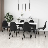 Scaune de sufragerie, 6 buc, negru, catifea