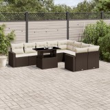Gossi set canapele de gradina cu perne, 10 piese, maro, poliratan
