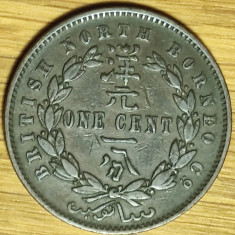 North Borneo de nord - moneda de colectie rara - 1 cent 1889 bronz -valoare mare