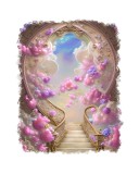 Cumpara ieftin Sticker decorativ, Scari spre Paradis, Roz, 85 cm, 6572ST