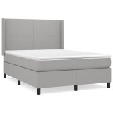 Cumpara ieftin Pat continental, gri deschis, 140x200 cm, material textil