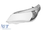 Geam stanga pentru far cu spranceana LED si garnitura cromata, potrivit pentru BMW Seria 5 E60 sedan LCI, E61 break LCI 2007-2010 versiunea 3 Performa