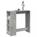 Cumpara ieftin Masă de bar cu rafturi gri beton 101x40x103,5 cm lemn prelucrat