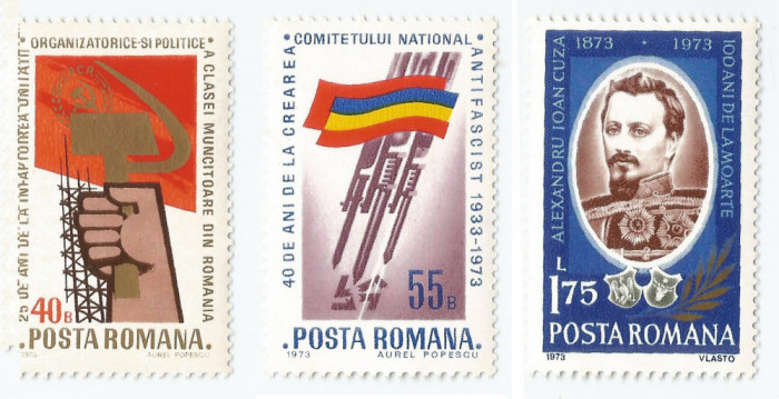 Rom&acirc;nia, LP 824/1973, Aniversari III, MNH