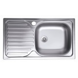 Chiuveta bucatarie inox satinat Doruq 1653 D, dreptunghiulara, cuva pe dreapta, 76 x 44 cm, adancime cuva 15 cm