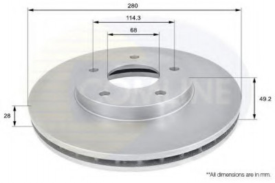 Disc frana NISSAN ALMERA TINO (V10) (1998 - 2006) COMLINE ADC0260V foto