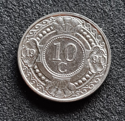 Antilele Olandeze 10 centi 1991 foto