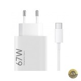 Incarcator Retea Cu Cablu USB-C Xiaomi 67W 6.2A 1 x USB-A Alb BHR9465EU