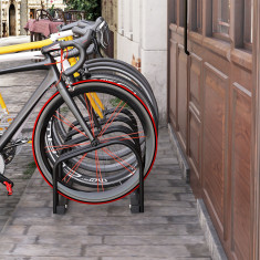 HOMCOM Suport de parcare pentru 4 biciclete din otel, 110x33x27 cm, negru