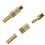 Mufa RCA Mama Metalica Aurie cu Inel Negru, Montare pe Fir - OEM