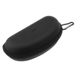 Husă dură pentru ochelari de soare, semicirculară, neagră, cu fermoar și carabinieră, CMCLASS