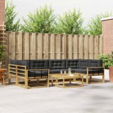 vidaXL Set de canapele de exterior cu pernă 5 pcs Alb și antracit 3386141