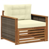 vidaXL Canapea Medie pentru Exterior Lemn Solid de Acacia natural 3438934