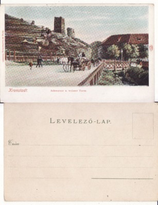 Brasov, Kronstadt -Turnul Alb si Negru- clasica, rara foto