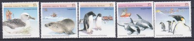 DB1 AAT Terit. Antarctice Australia 1988 Fauna Pasari Pinguini Foci 5 v. MNH foto
