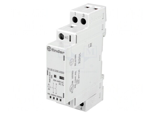 Contactor 2P 25A 230V NO IP20