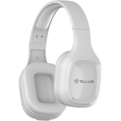 Casti wireless Tellur Pulse, Over Ear, Bluetooth, Wireless, Bass, Microfon, Alb foto