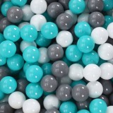 Bile Piscina Copii 1000 Buc. vidaXL, Alb Gri Verde Menta, 6cm, PE, pentru Joaca Interior/Exterior