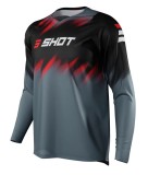 Tricou cross/enduro Shot Racing Devo Versus gri/negru/rosu marime L
