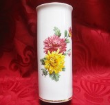 VAZA PORTELAN BAVARIA DECOR CU CRIZANTEME 18.5 CM