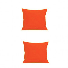 Set 2 Perne decorative patrate, 40x40 cm, pentru canapele, pline cu Puf Mania Relax, culoare orange