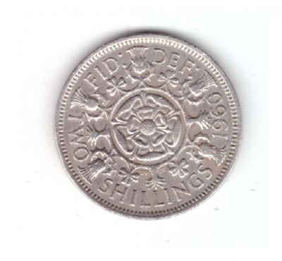 Moneda Anglia 2 shilling / 2 shillings 1960, stare buna, curata foto
