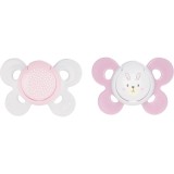 Chicco Physio Comfort 2-6 m suzetă Girl-Dots/Rabbit 2 buc