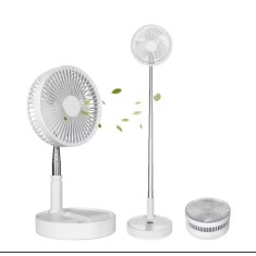 Ventilator portabil, ajustabil, incarcare USB, cu 4 viteze, inaltime reglabila 9,5cm- 102cm, din metal si plastic, ultra silentios, alb