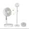 Ventilator portabil, ajustabil, incarcare USB, cu 4 viteze, inaltime reglabila 9,5cm- 102cm, din metal si plastic, ultra silentios, alb