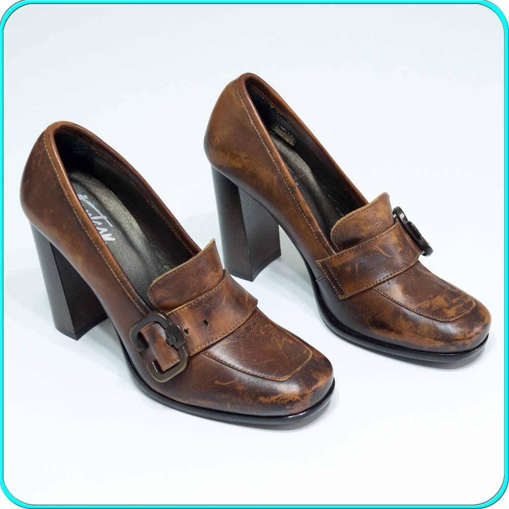 Pantofi dama, din piele, foarte usori, frumosi, fiabili, FANTASY → femei |  nr.39, Maro, Cu toc | Okazii.ro