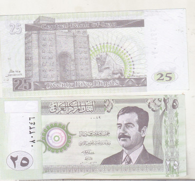 bnk bn Irak 25 dinari 2001 necirculat foto