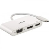 Cumpara ieftin D-Link DUB-V310 3-in-1 USB-C Hub with HDMI, VGA and DisplayPort