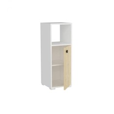 Dulap de baie multifunctional Alb/Stejar, 35 x 35 x 986 cm