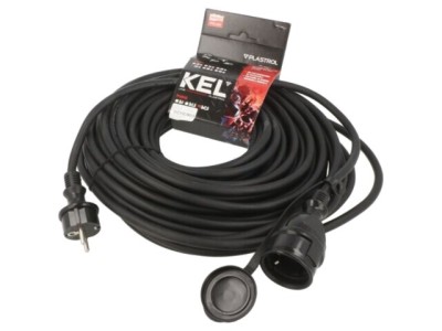 Prelungitor alimentare KEL 3x2,5mm2 25m 16A cu 1 priză negru foto